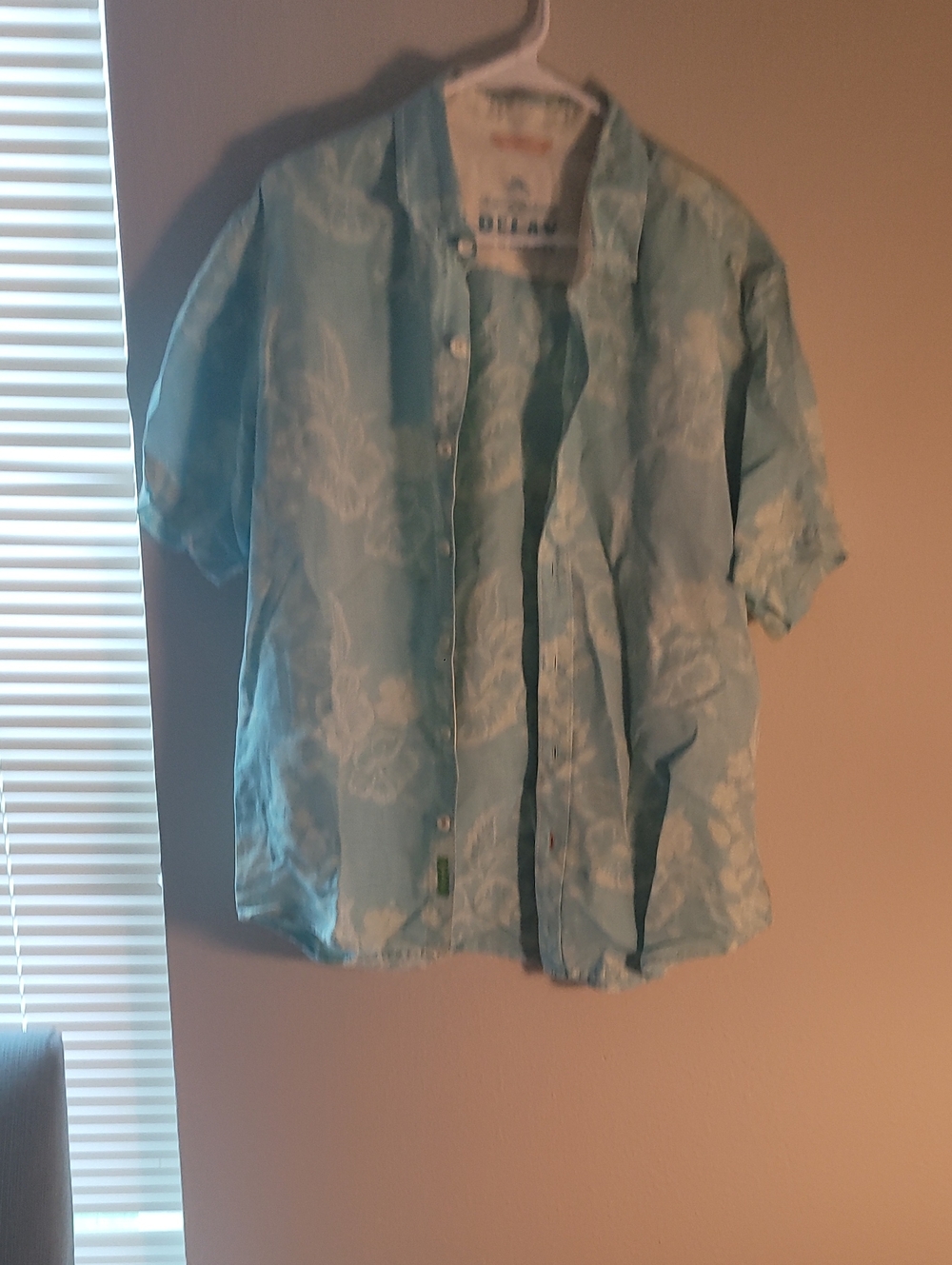 Tommy Bahama Light Blue and White Floral Camp Shirt